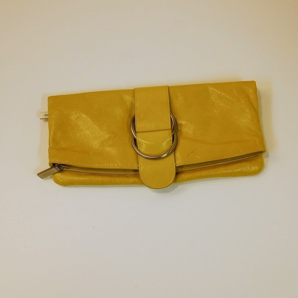 HOBO yellow leather clutch